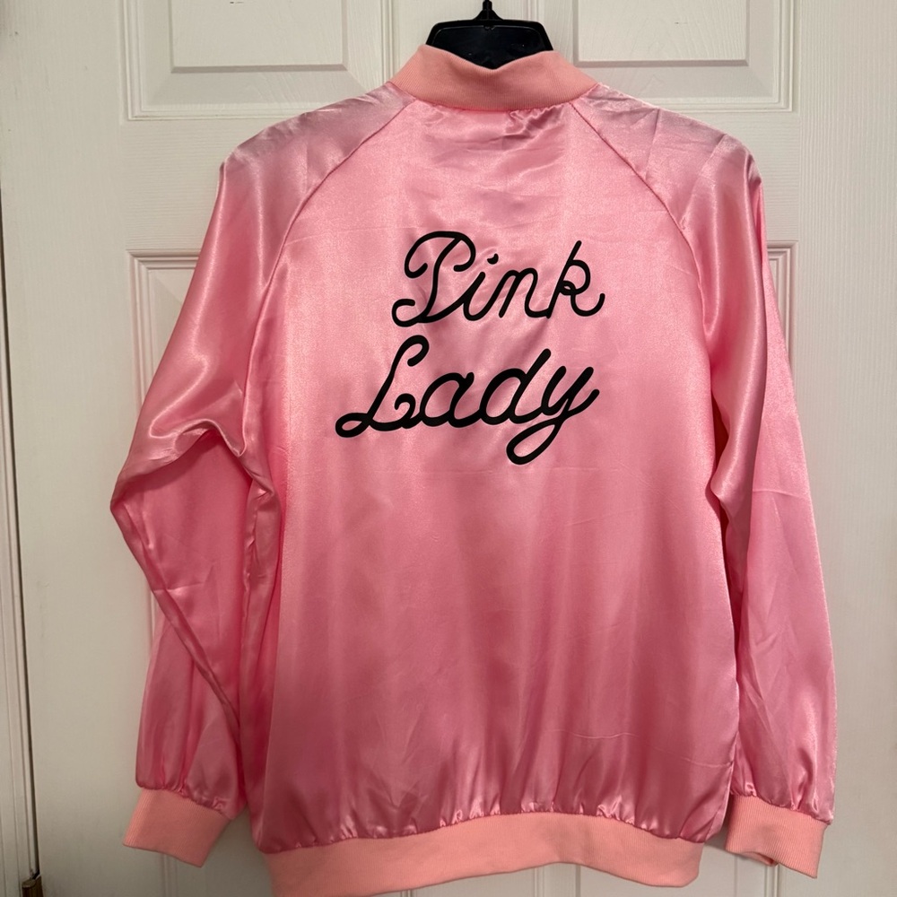1950s Pink Lady Grease Satin Cosplay Costume Jacket Adult Small‎ Halloween